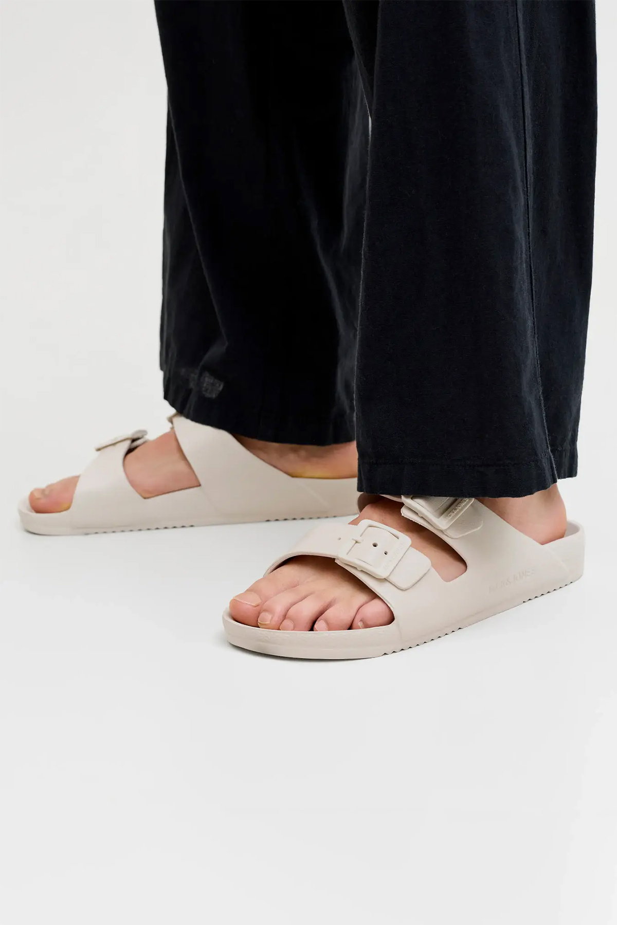 Jack & Jones Erkek Jfwcroxton Çift Bantlı Sandelet Terlik 12204004 Moonbeam - 1