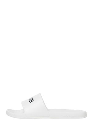 Jack & Jones Erkek Jfwlarry Yazı Detaylı Terlik 12251249 Beyaz - 1