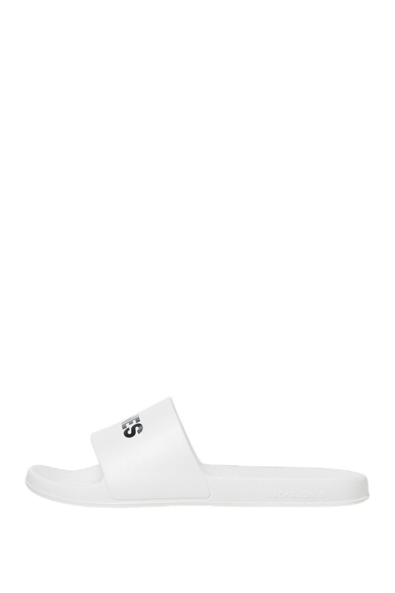 Jack & Jones Erkek Jfwlarry Yazı Detaylı Terlik 12251249 Beyaz - 1