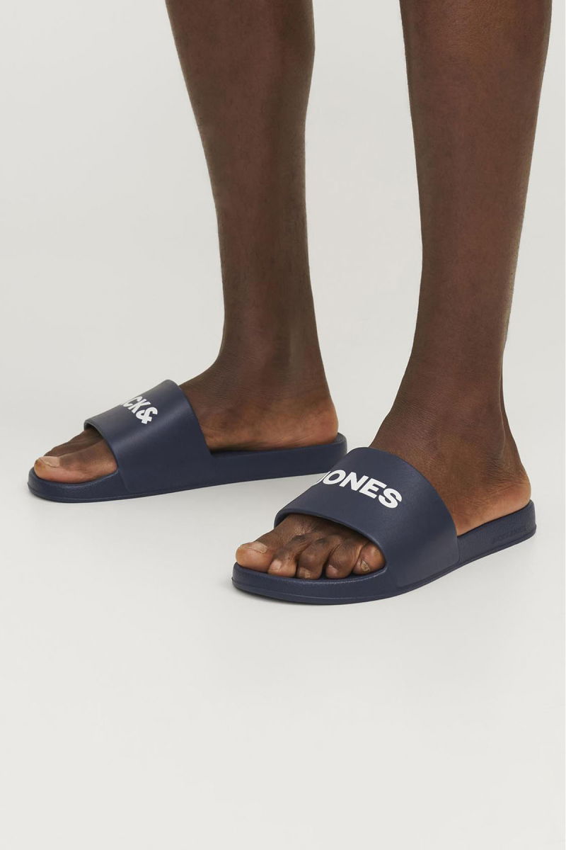 Jack & Jones Erkek Jfwlarry Yazı Detaylı Terlik 12251249 Lacivert - 1