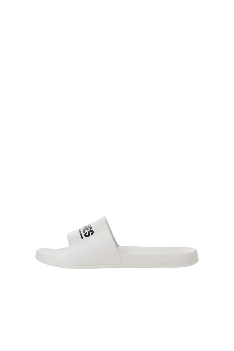 Jack & Jones Erkek Jfwollıe Yazı Detaylı Terlik 12236477 Beyaz - 2