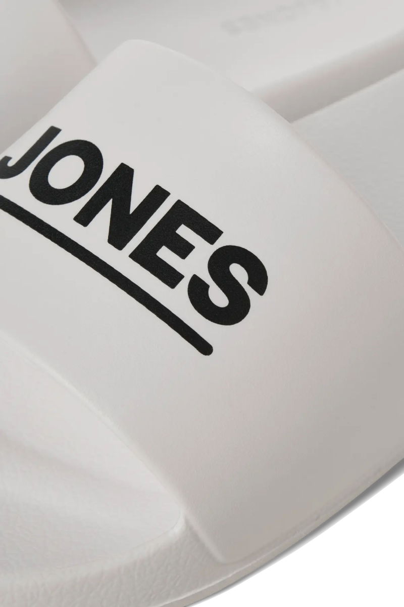 Jack & Jones Erkek Jfwollıe Yazı Detaylı Terlik 12236477 Beyaz - 4