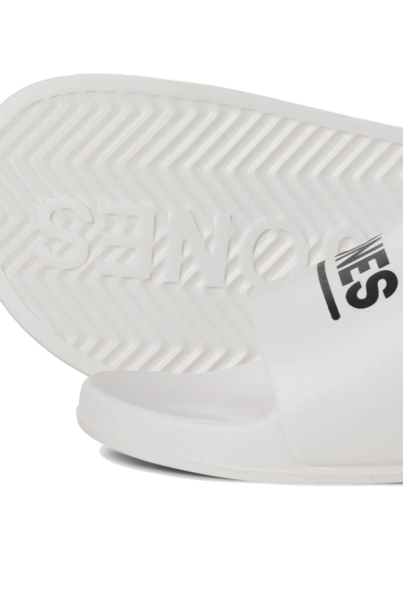 Jack & Jones Erkek Jfwollıe Yazı Detaylı Terlik 12236477 Beyaz - 5