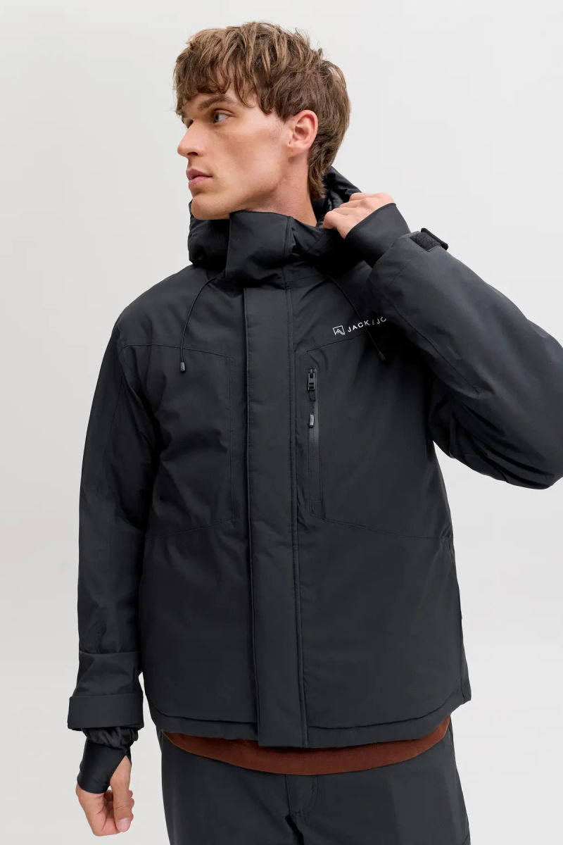 Jack & Jones Erkek Jjalpes Kapüşonlu Su ve Rüzgar Geçirmez Mont 12284649 Siyah - Jack & Jones