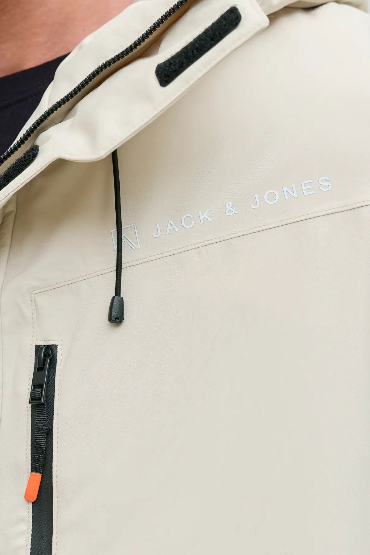 Jack & Jones Erkek Jjalpes Kapüşonlu Su ve Rüzgar Geçirmez Mont 12284649 Taş - 4