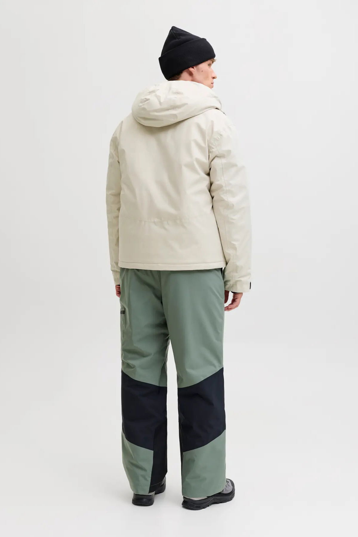 Jack & Jones Erkek Jjalpes Kapüşonlu Su ve Rüzgar Geçirmez Mont 12284649 Taş - 5