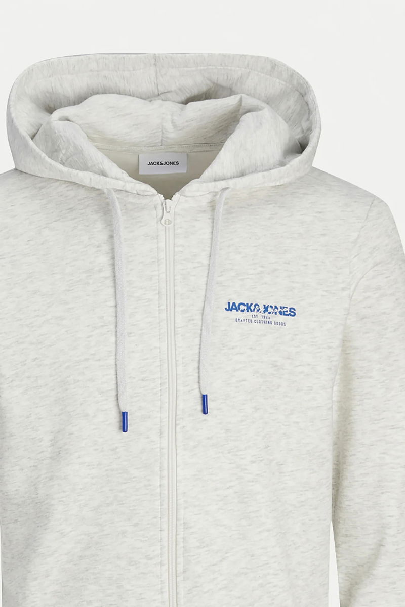 Jack & Jones Erkek Jjalvıs Fermuar Kapamalı Kapüşonlu Sweatshirt 12256847 Gri - 2