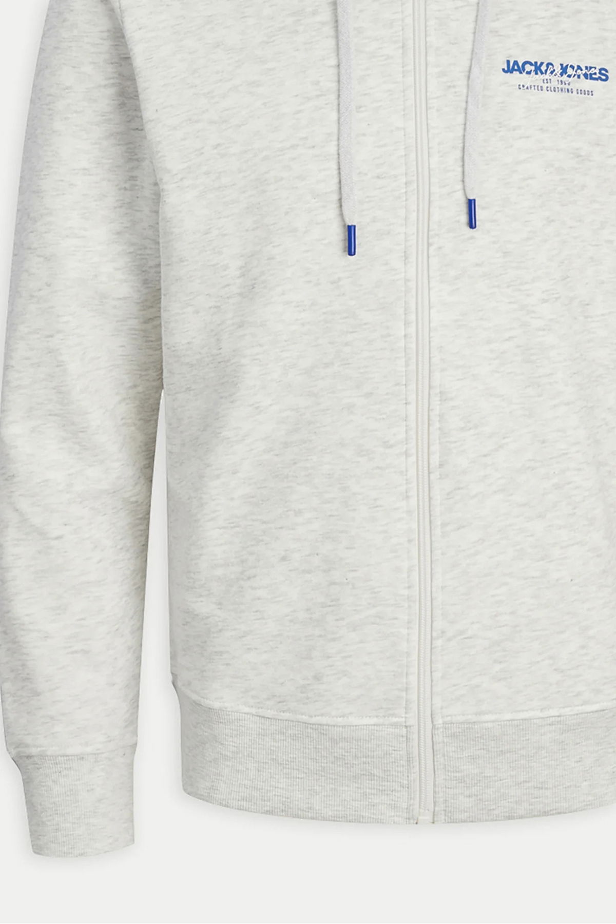 Jack & Jones Erkek Jjalvıs Fermuar Kapamalı Kapüşonlu Sweatshirt 12256847 Gri - 3