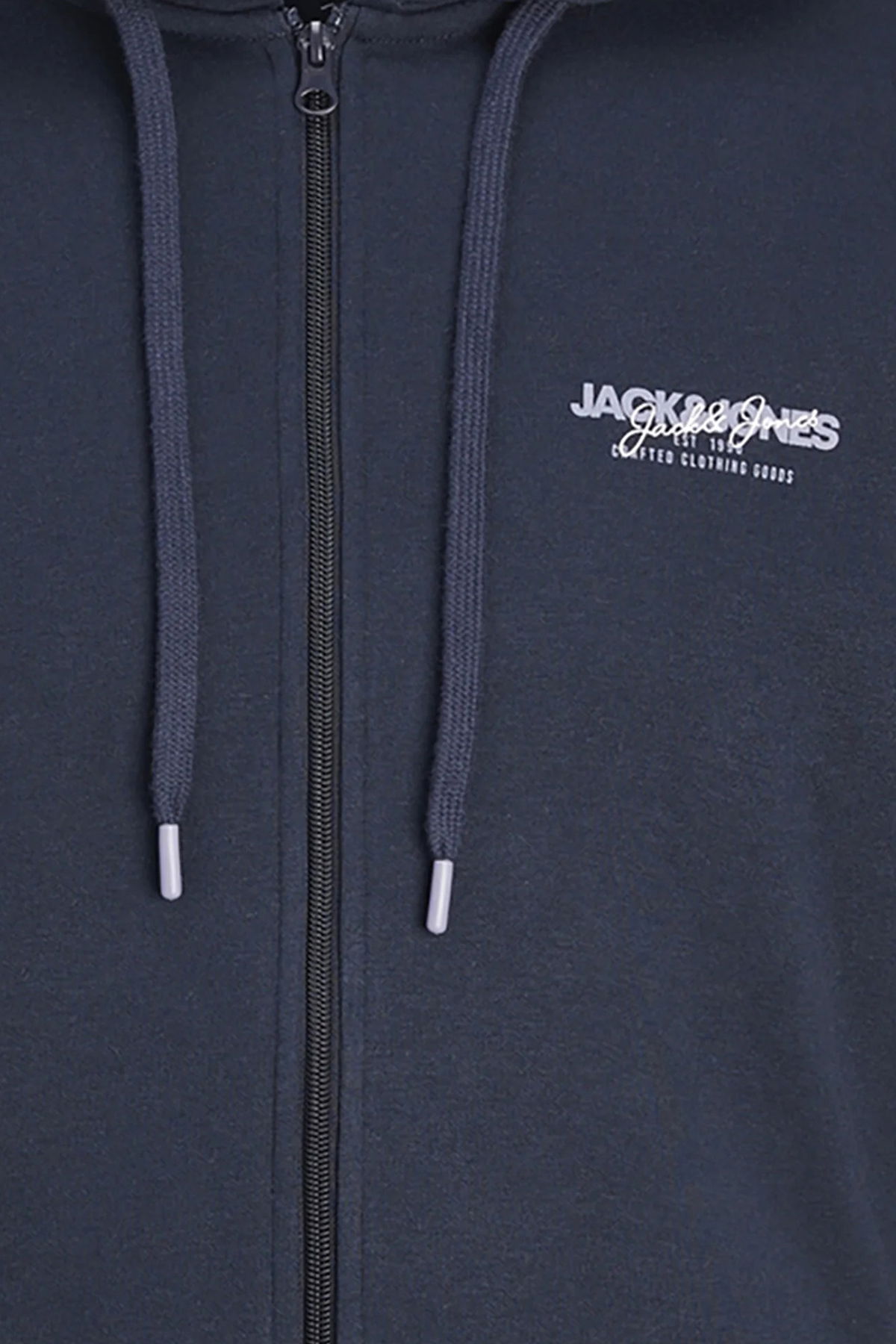 Jack & Jones Erkek Jjalvıs Fermuar Kapamalı Kapüşonlu Sweatshirt 12256847 Lacivert - 3