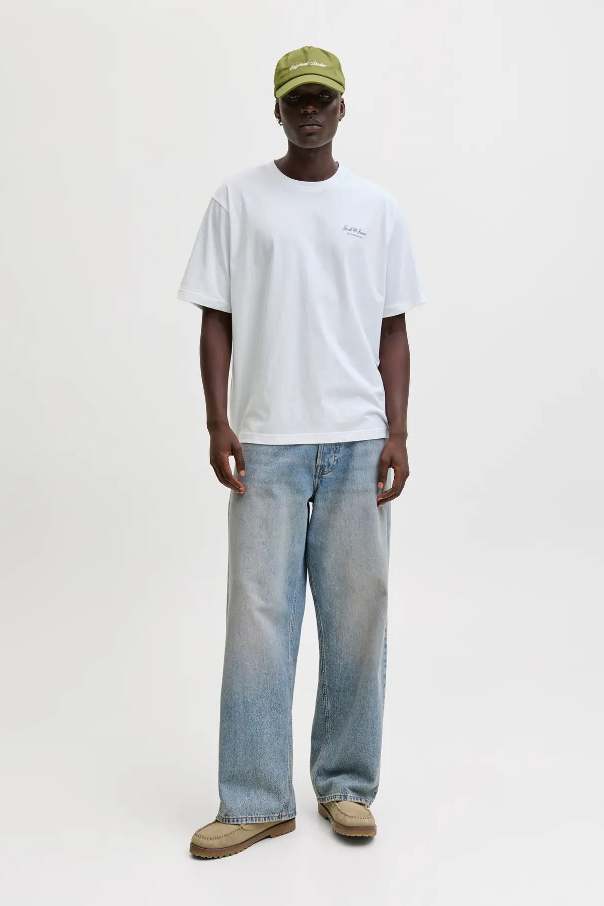 Jack & Jones Erkek Jjearchıve Bisiklet Yaka Kısa Kollu %100 Pamuk T-Shirt 12287990 Beyaz - 4