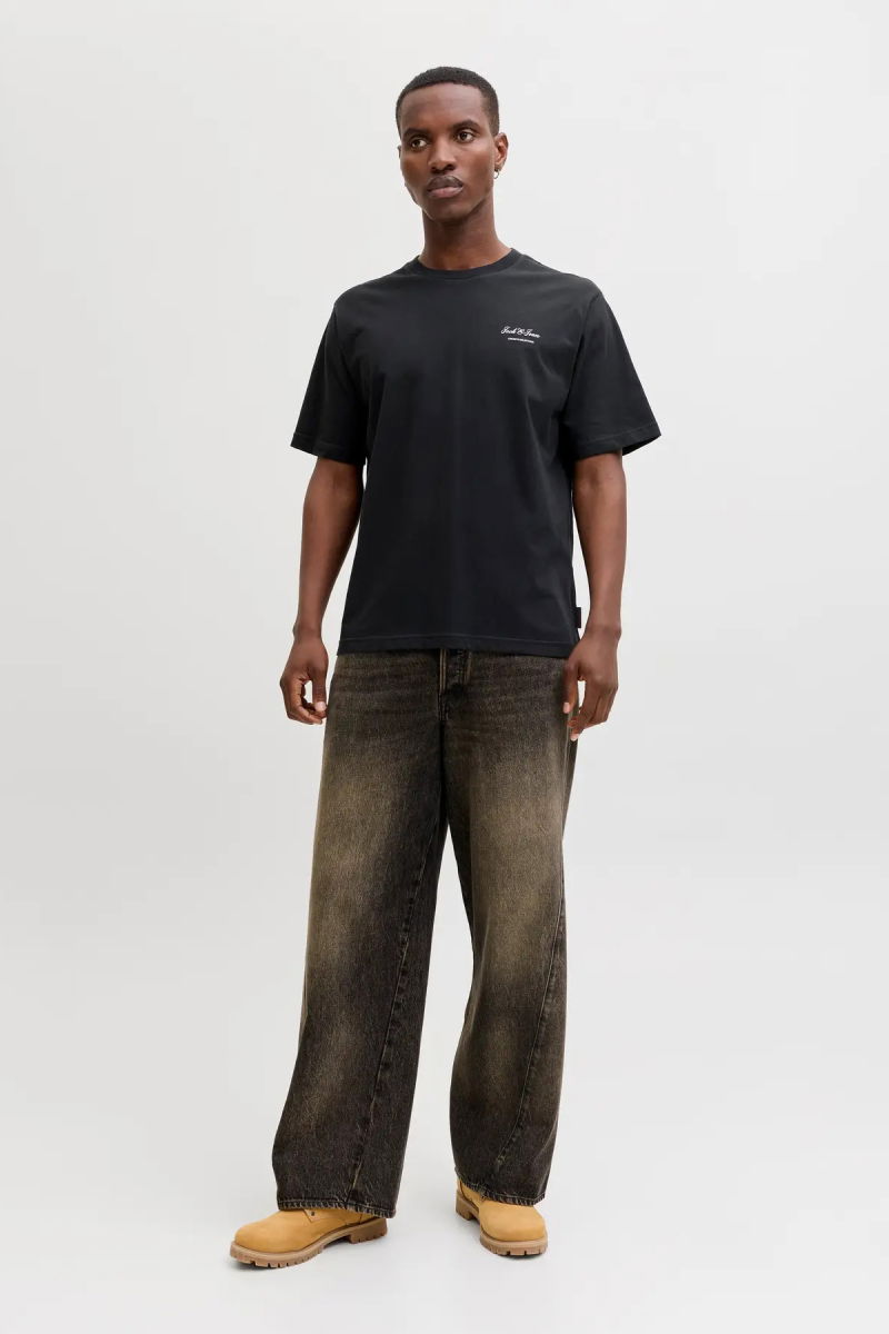 Jack & Jones Erkek Jjearchıve Bisiklet Yaka Kısa Kollu %100 Pamuk T-Shirt 12287990 Siyah - 3