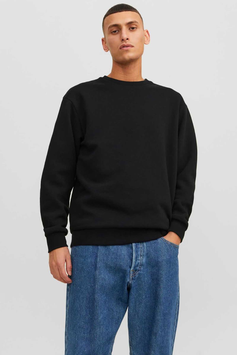 Jack & Jones Erkek Jjebradley Bisiklet Yaka Sweatshirt 12249341 Siyah - 1