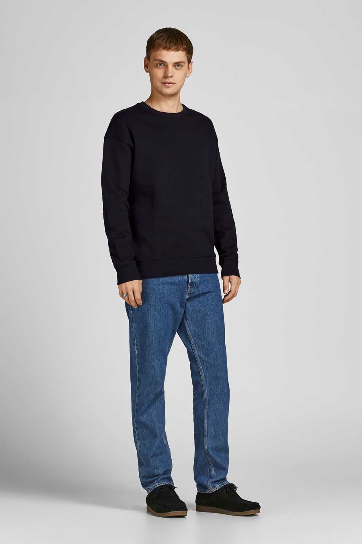 Jack & Jones Erkek Jjebradley Bisiklet Yaka Sweatshirt 12249341 Siyah - 2