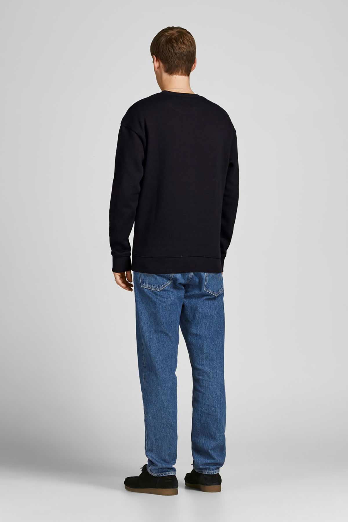 Jack & Jones Erkek Jjebradley Bisiklet Yaka Sweatshirt 12249341 Siyah - 5