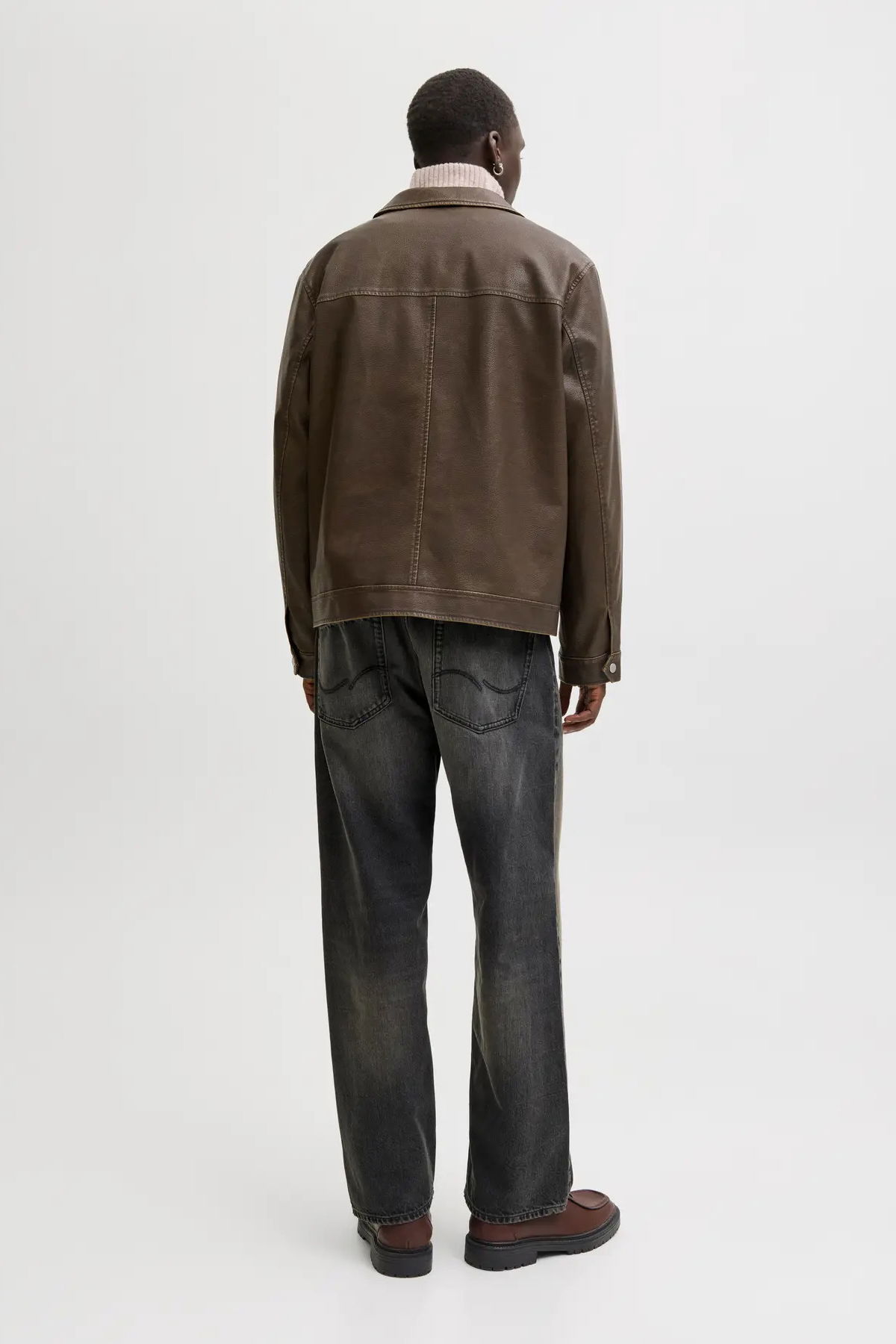 Jack & Jones Erkek Jjecasablanca Deri Ceket 12278839 Kahverengi - 5