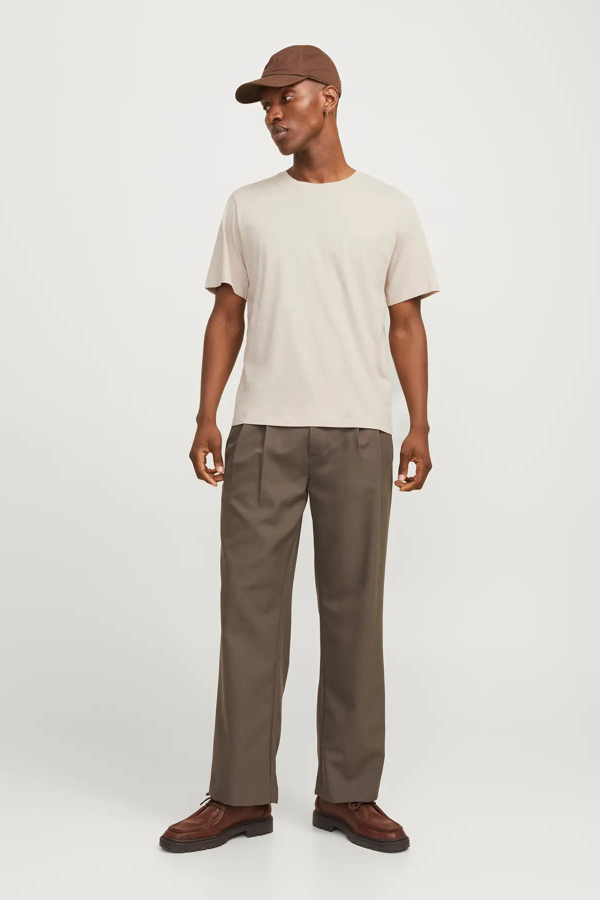 Jack & Jones Erkek Jjecorp Baskı Detaylı Bisiklet Yaka T-Shirt 12151955 Bej - 3