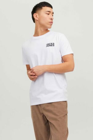 Jack & Jones Erkek Jjecorp Baskı Detaylı Bisiklet Yaka T-Shirt 12151955 Kırık Beyaz 