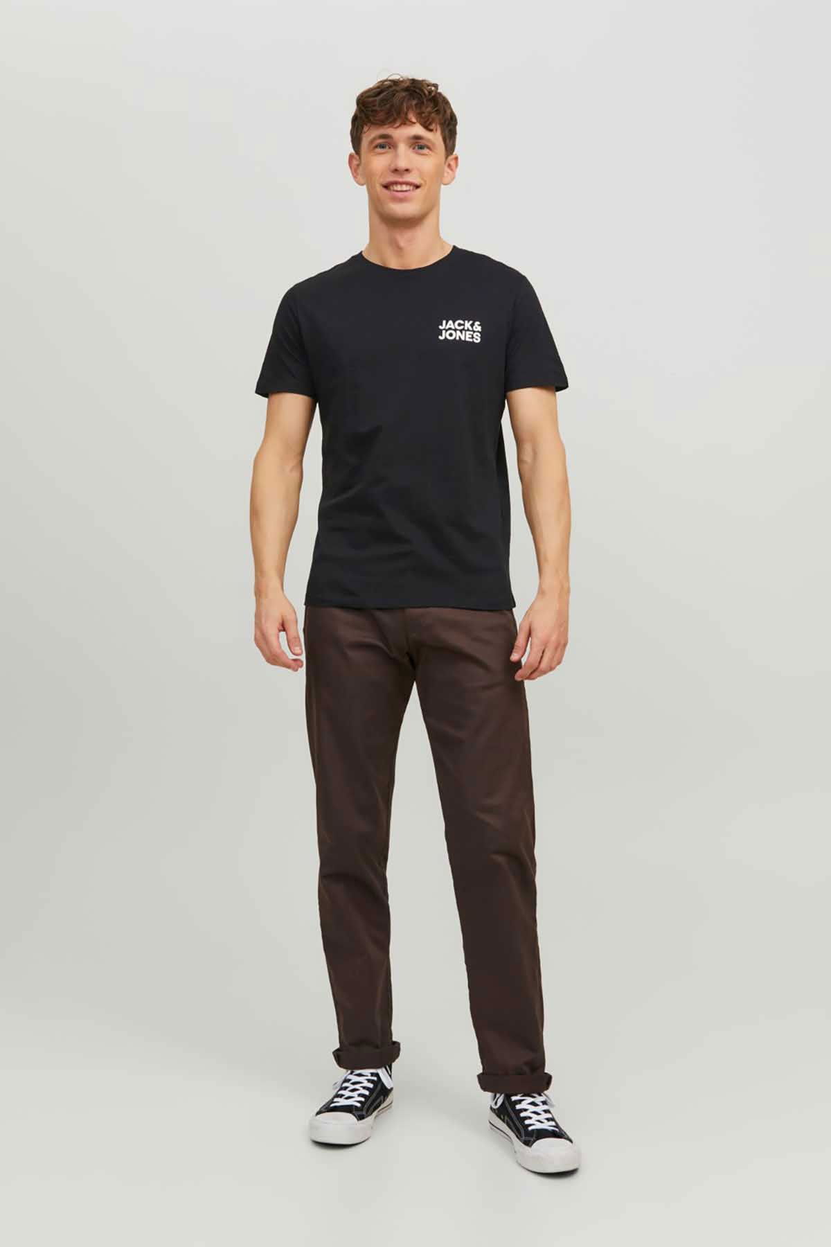 Jack & Jones Erkek Jjecorp Baskı Detaylı Bisiklet Yaka T-Shirt 12151955 Siyah - 2