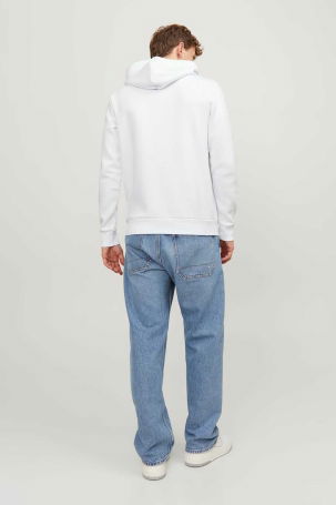 Jack & Jones Erkek Jjecorp Baskılı Kapüşonlu Sweatshirt 12137054 Beyaz - 5