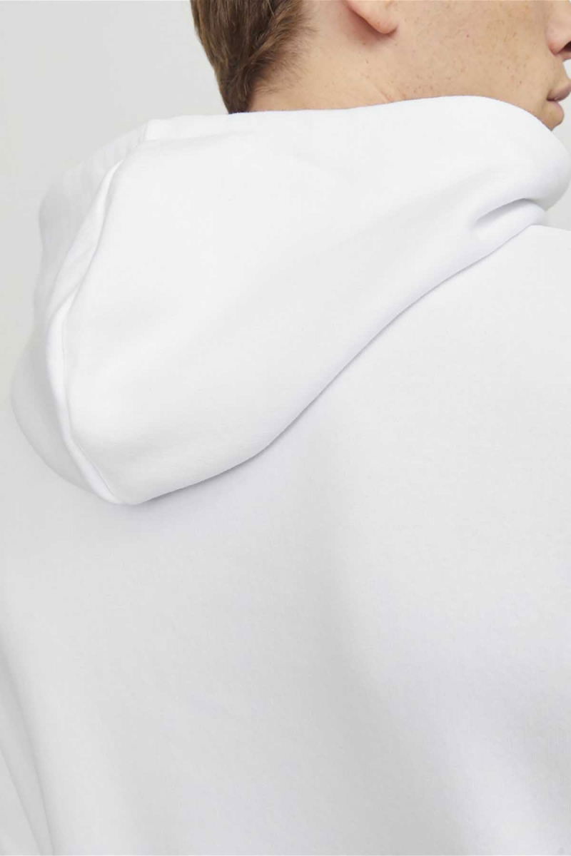 Jack & Jones Erkek Jjecorp Baskılı Kapüşonlu Sweatshirt 12137054 Beyaz - 6