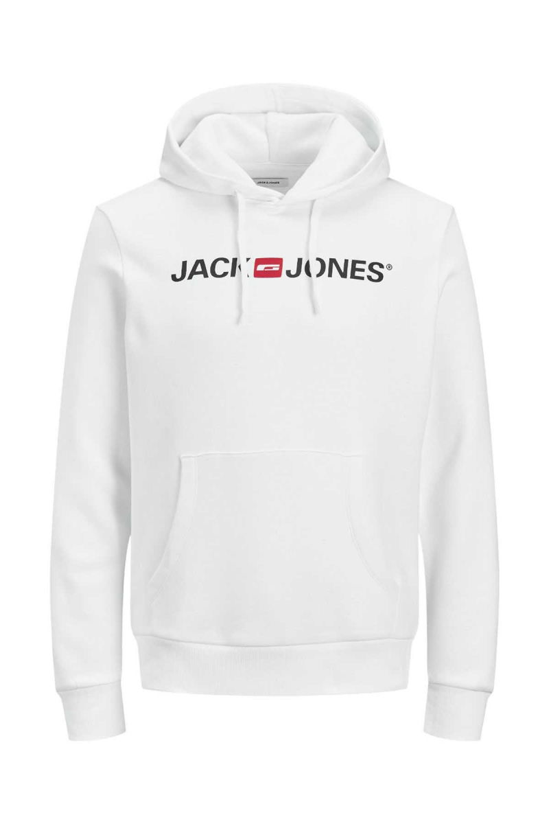 Jack & Jones Erkek Jjecorp Baskılı Kapüşonlu Sweatshirt 12137054 Beyaz - 7