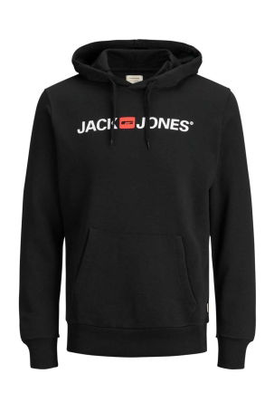 Jack & Jones Erkek Jjecorp Baskılı Kapüşonlu Sweatshirt 12137054 Siyah - 7