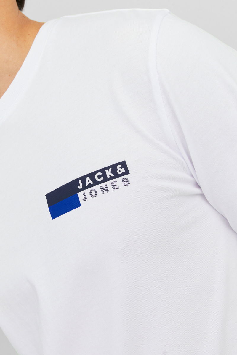 Jack & Jones Erkek Jjecorp Logo Detaylı Kısa Kollu %100 Pamuk T-Shirt 12233999 Beyaz - 2