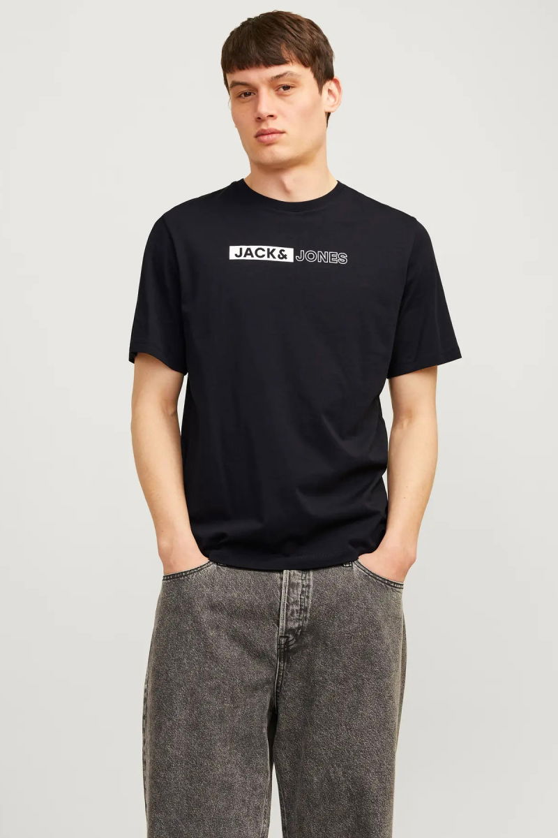 Jack & Jones Erkek Jjecorp Logo Detaylı Kısa Kollu %100 Pamuk T-Shirt 12233999 Black - 2
