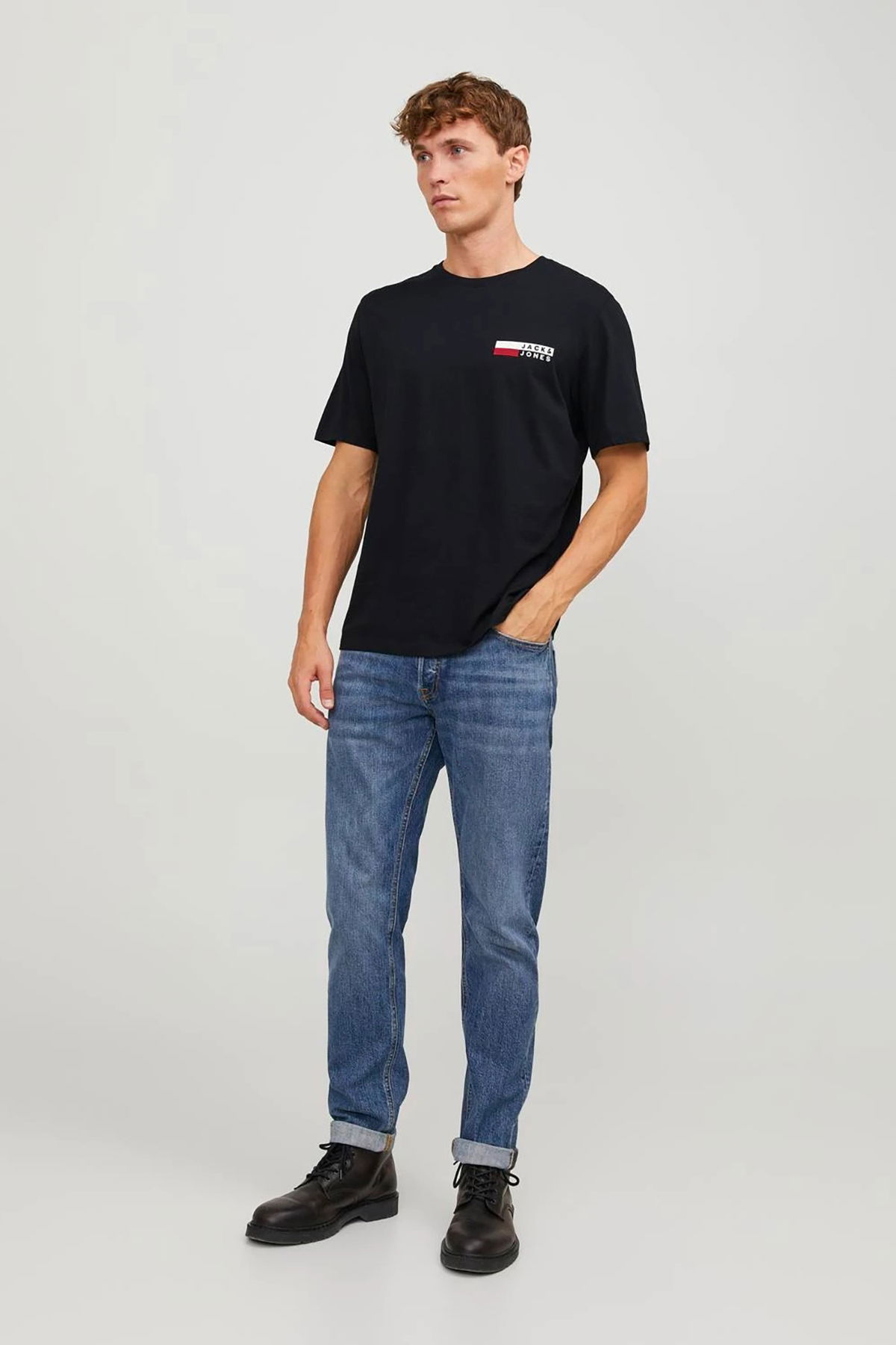 Jack & Jones Erkek Jjecorp Logo Detaylı Kısa Kollu %100 Pamuk T-Shirt 12233999 Siyah - 3