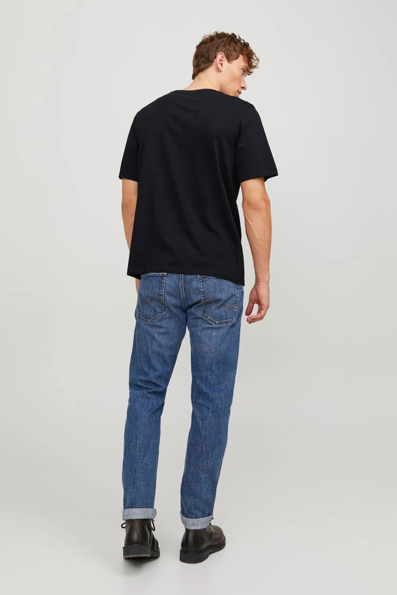 Jack & Jones Erkek Jjecorp Logo Detaylı Kısa Kollu %100 Pamuk T-Shirt 12233999 Siyah - 5