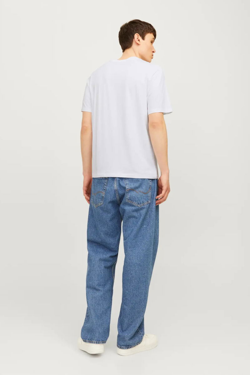 Jack & Jones Erkek Jjecorp Logo Detaylı Kısa Kollu %100 Pamuk T-Shirt 12233999 Whıte - 4