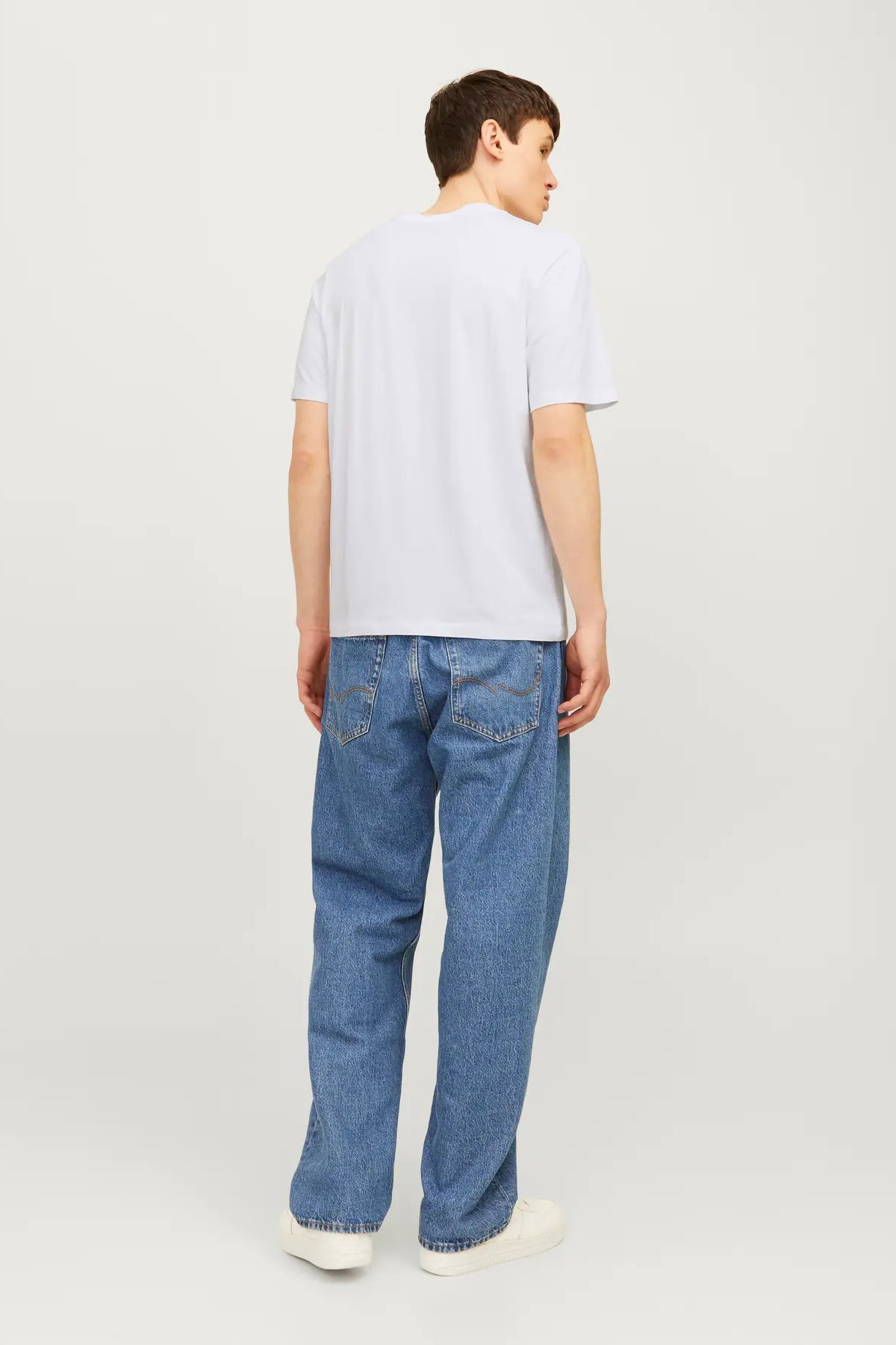 Jack & Jones Erkek Jjecorp Logo Detaylı Kısa Kollu %100 Pamuk T-Shirt 12233999 Whıte - 4