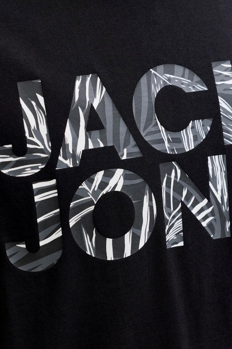 Jack & Jones Erkek Jjejeff Bisiklet Yaka %100 Pamuk T-Shirt 12288536 Siyah - 3