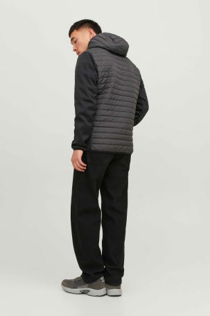 Jack & Jones Erkek Jjemultı Rüzgara Dayanıklı Kapüşonlu Mont 12182242 Asfalt - 5