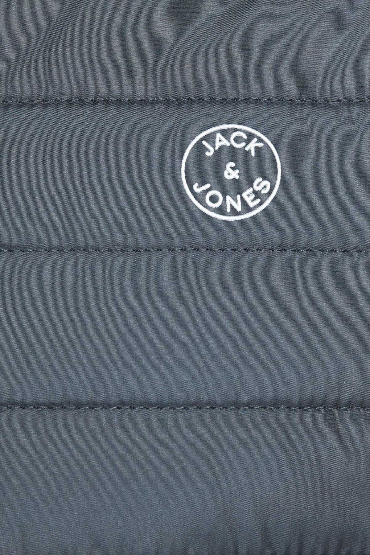 Jack & Jones Erkek Jjemultı Rüzgara Dayanıklı Kapüşonlu Mont 12182242 Gri - 6