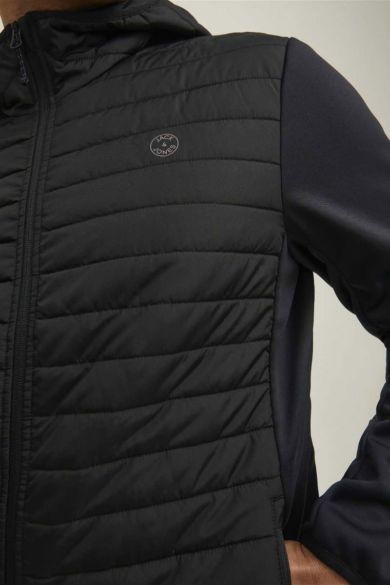 Jack & Jones Erkek Jjemultı Rüzgara Dayanıklı Kapüşonlu Mont 12182242 Siyah - 4