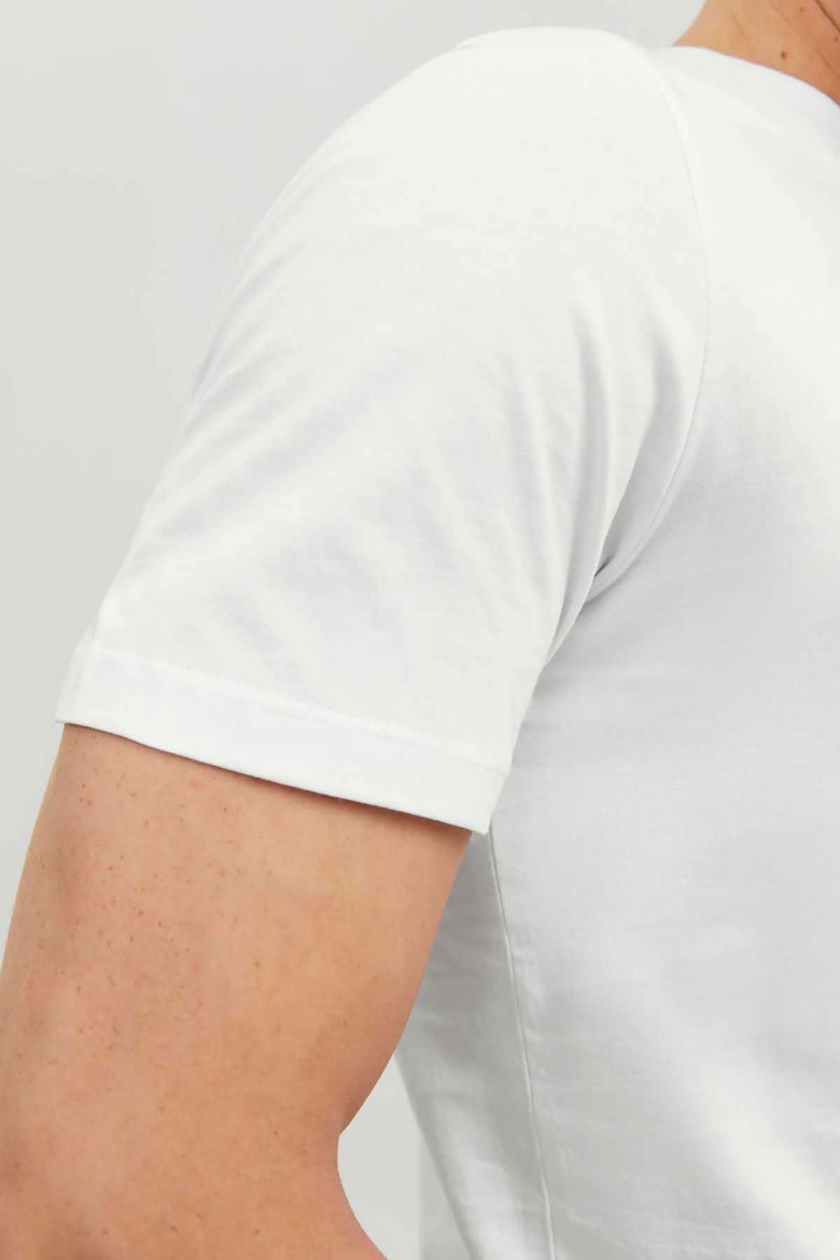Jack & Jones Erkek Jjeorganıc Bisiklet Yaka T-Shirt 12156101 Beyaz - 4