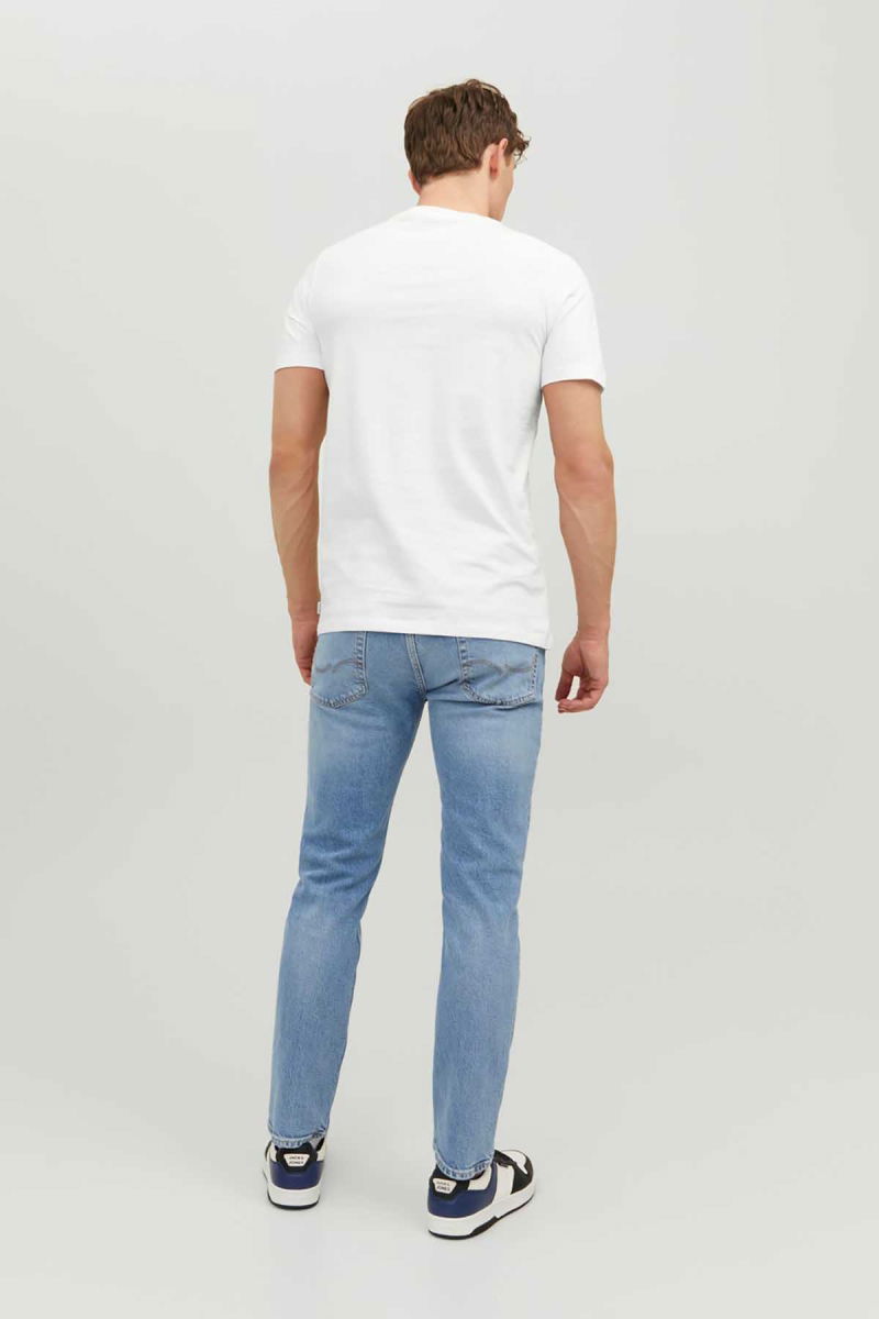 Jack & Jones Erkek Jjeorganıc Bisiklet Yaka T-Shirt 12156101 Beyaz - 5