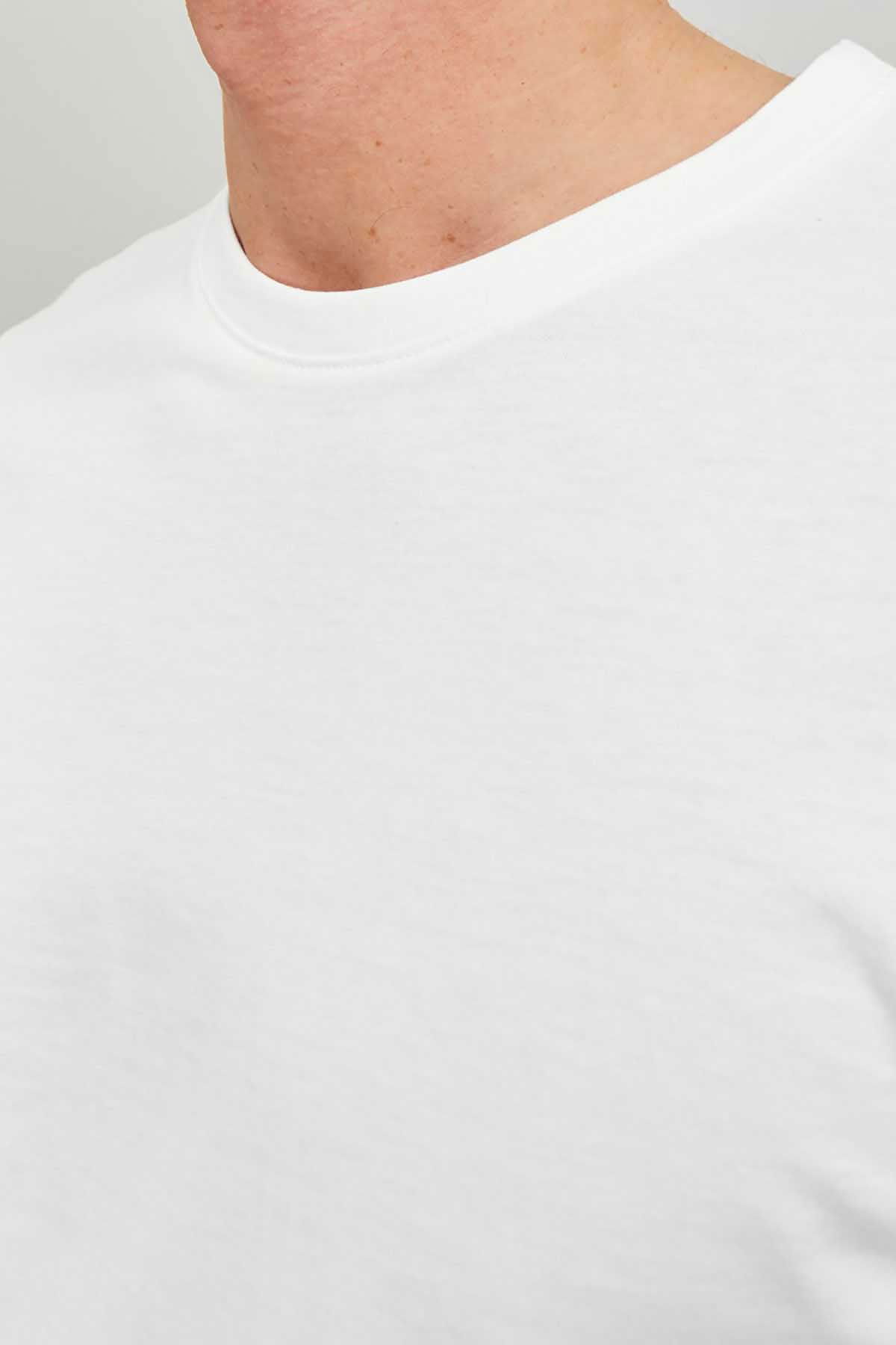 Jack & Jones Erkek Jjeorganıc Bisiklet Yaka T-Shirt 12156101 Beyaz - 6