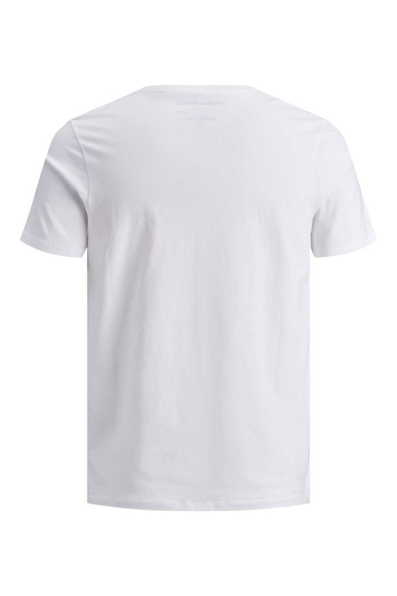 Jack & Jones Erkek Jjeorganıc Bisiklet Yaka T-Shirt 12156101 Beyaz - 8
