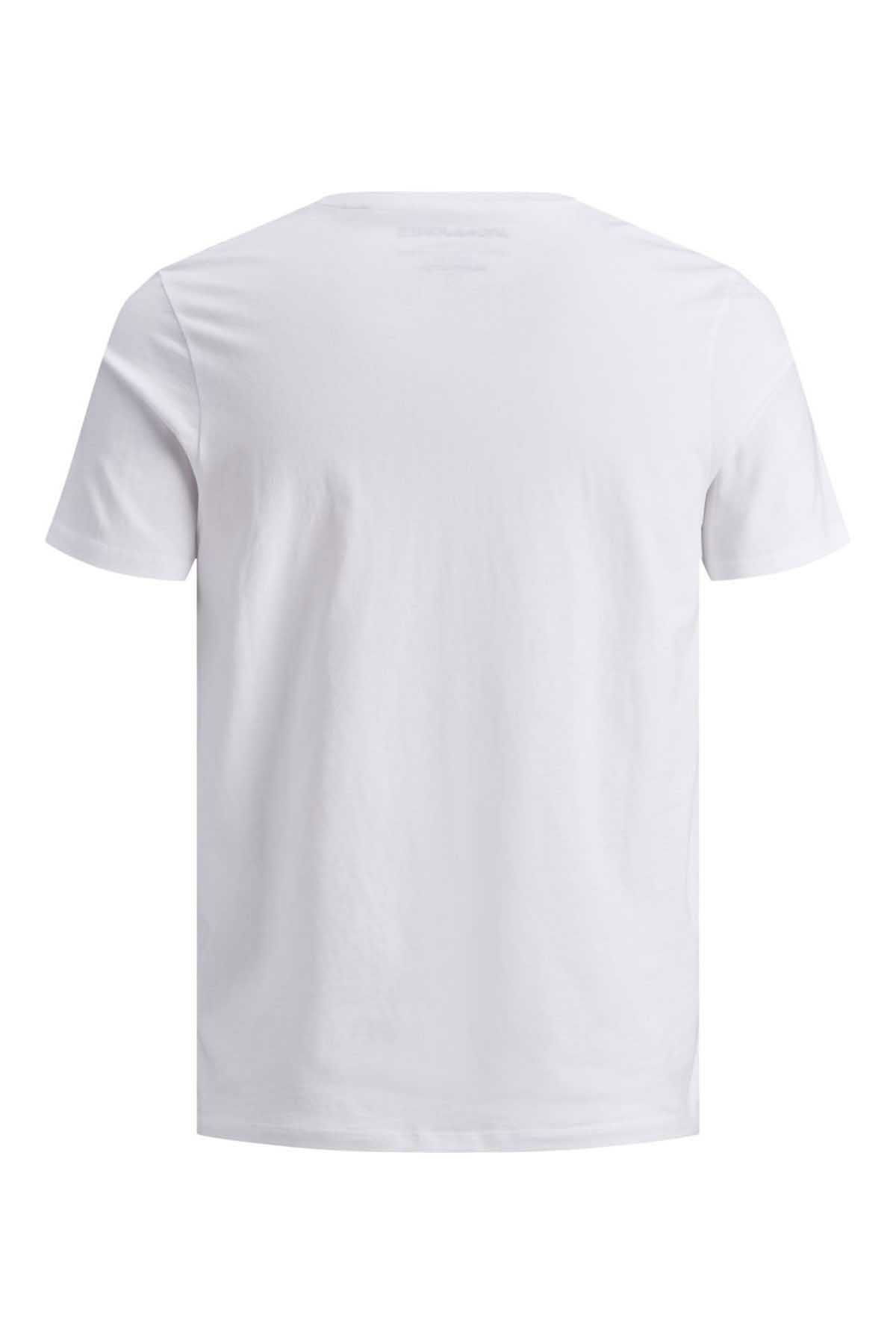 Jack & Jones Erkek Jjeorganıc Bisiklet Yaka T-Shirt 12156101 Beyaz - 8