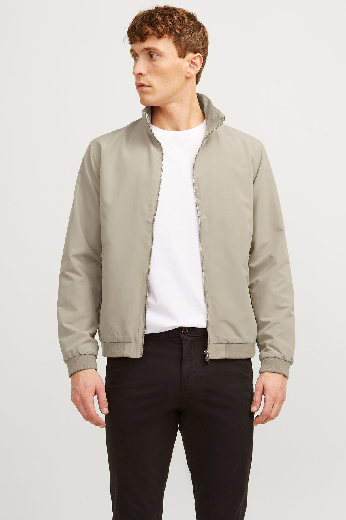 Jack & Jones Erkek Jjerush Dik Yaka Bomber Ceket 12204277 Bej - 1