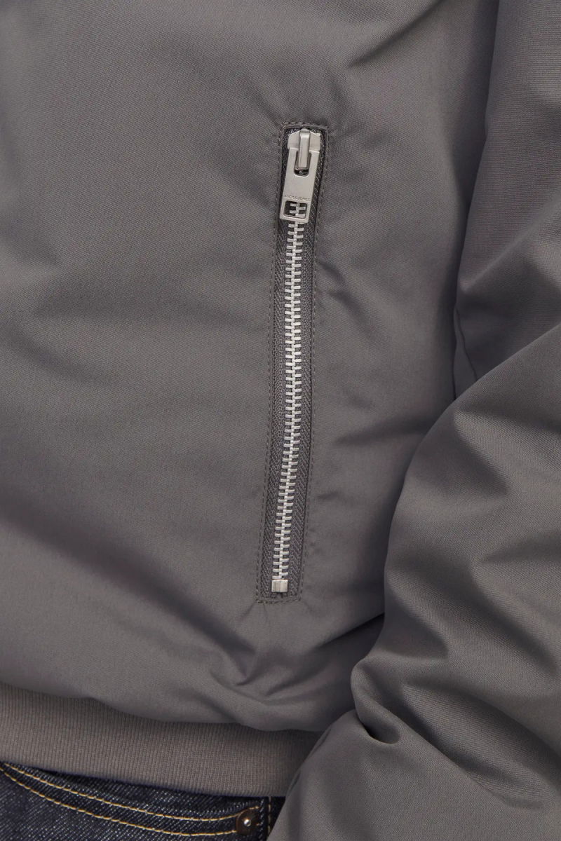 Jack & Jones Erkek Jjerush Dik Yaka Bomber Ceket 12204277 Gri - 4