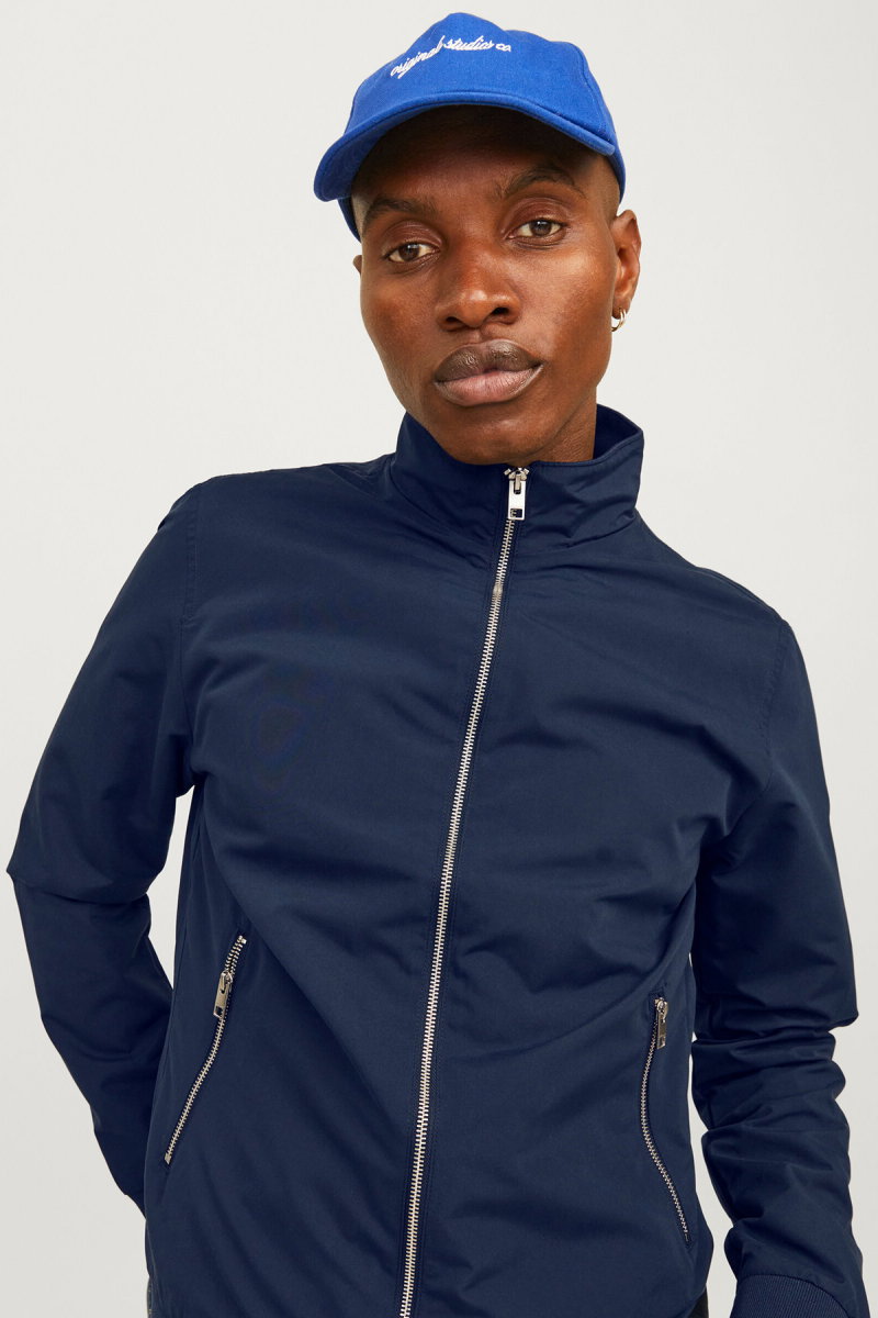 Jack & Jones Erkek Jjerush Dik Yaka Bomber Ceket 12204277 Lacivert - 3
