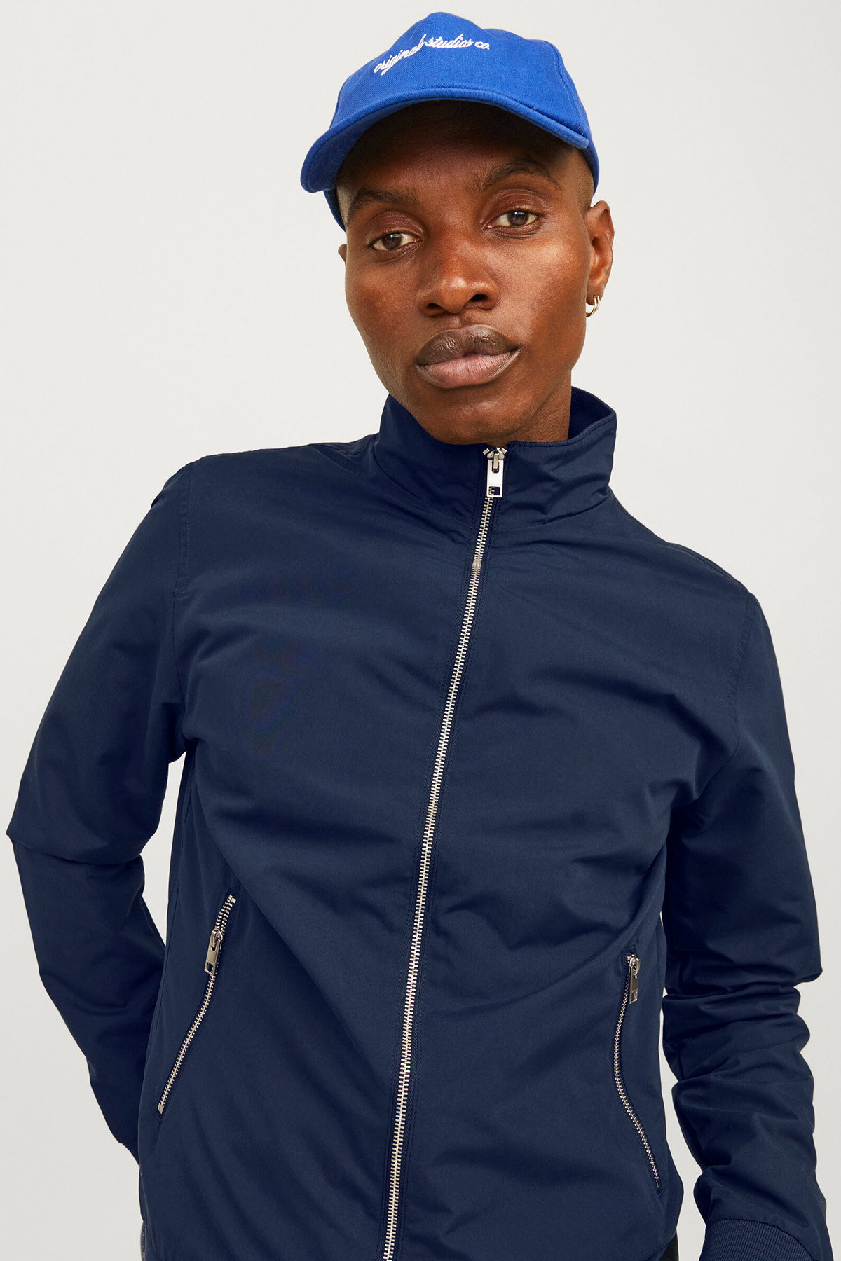 Jack & Jones Erkek Jjerush Dik Yaka Bomber Ceket 12204277 Lacivert - 3