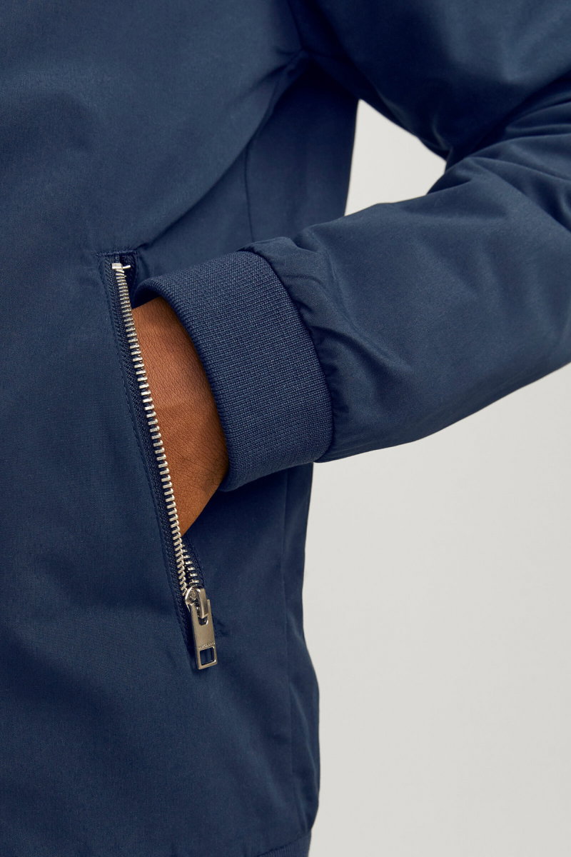 Jack & Jones Erkek Jjerush Dik Yaka Bomber Ceket 12204277 Lacivert - 4