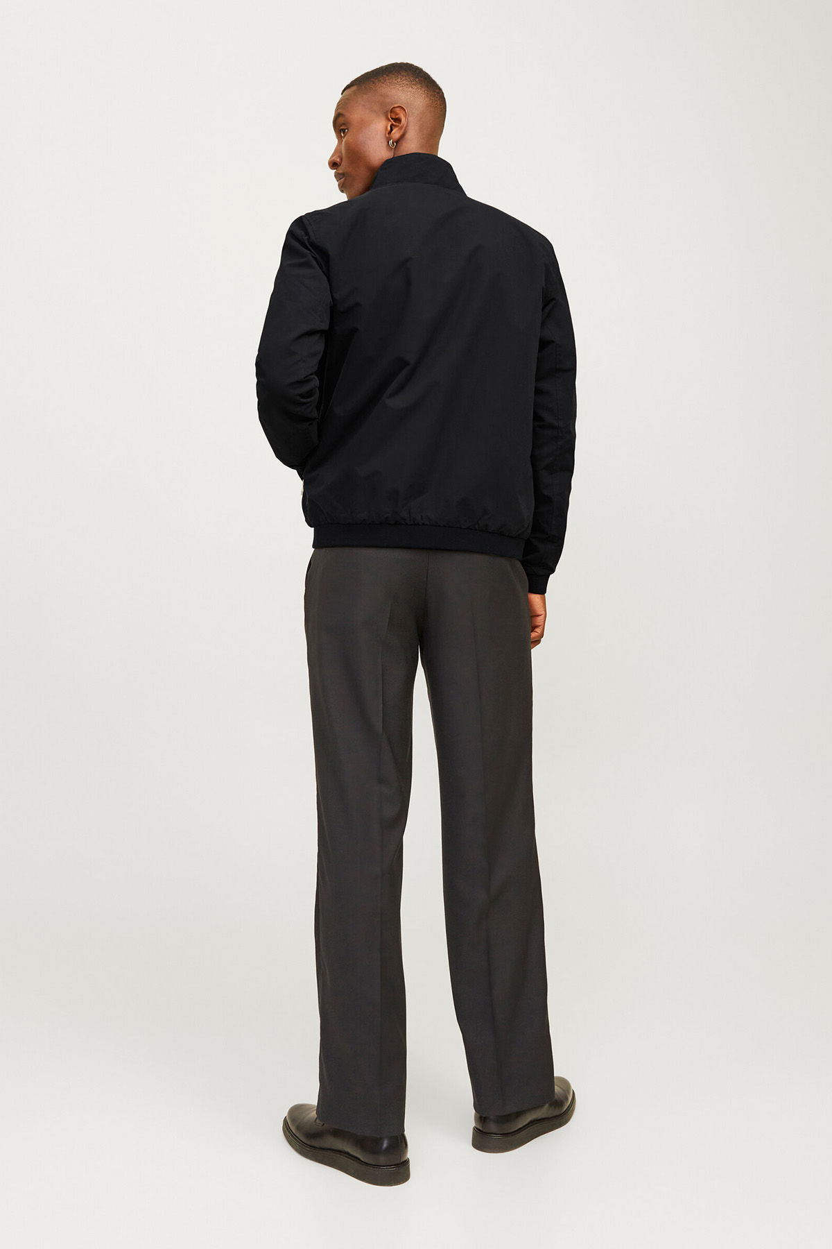 Jack & Jones Erkek Jjerush Dik Yaka Bomber Ceket 12204277 Siyah - 5