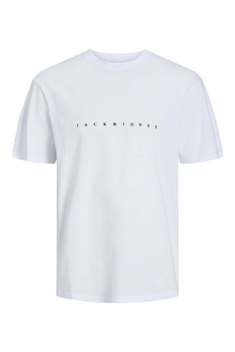 Jack & Jones Erkek Jjestar Bisiklet Yaka Baskılı T-Shirt 12234746 Beyaz - 7