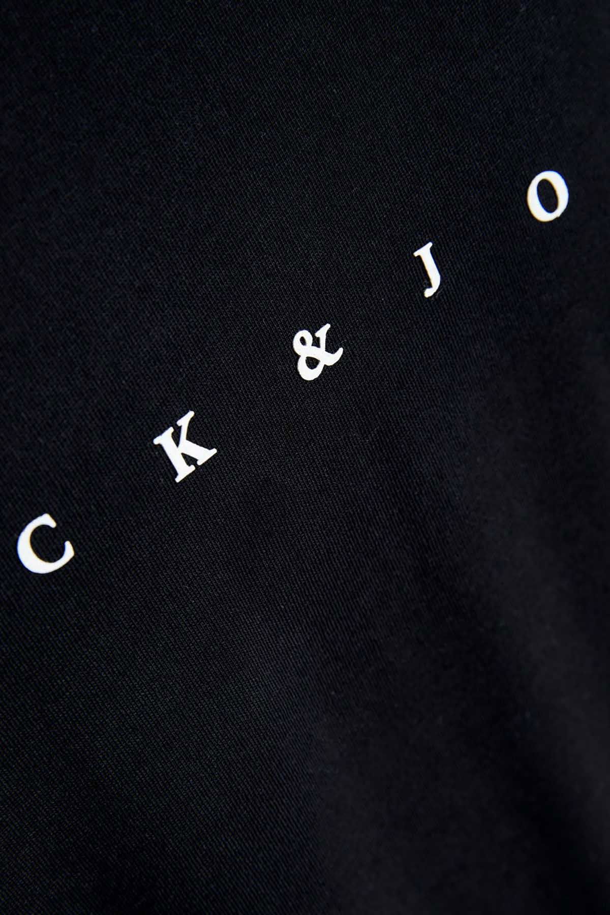 Jack & Jones Erkek Jjestar Bisiklet Yaka Baskılı T-Shirt 12234746 Siyah - 4
