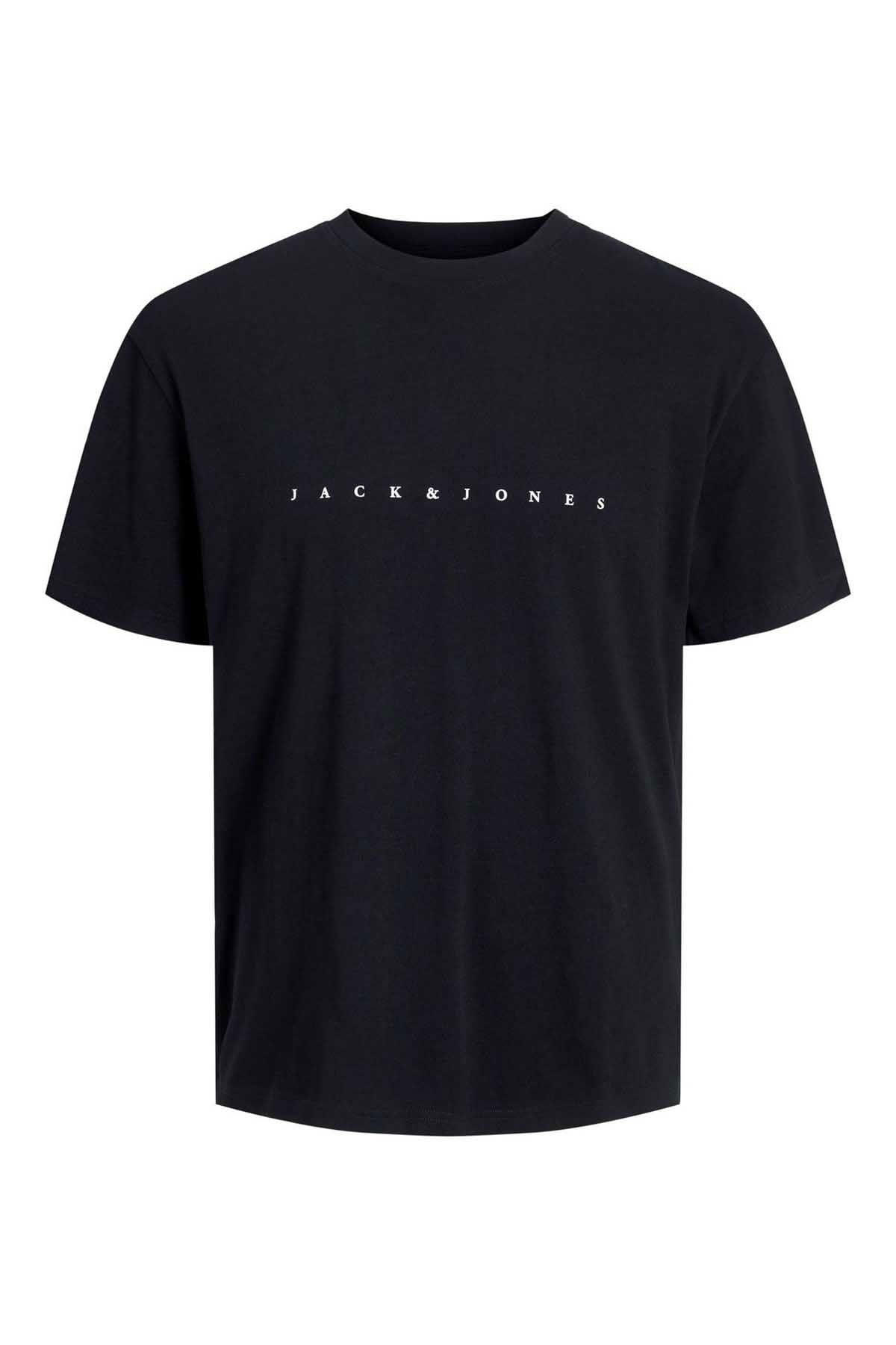 Jack & Jones Erkek Jjestar Bisiklet Yaka Baskılı T-Shirt 12234746 Siyah - 7